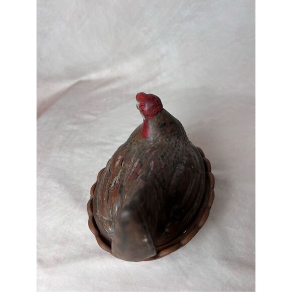 Vintage Hen on Nest Painted Ceramic 1970s - Picture 6 of 10